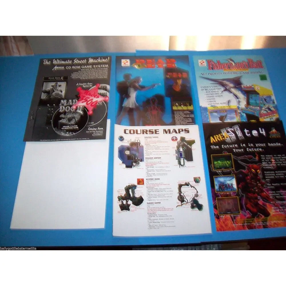 Arcade FLYERS Fisherman's Bait Dead Eye Area 51 Super GT Surf Planet Fast Draw